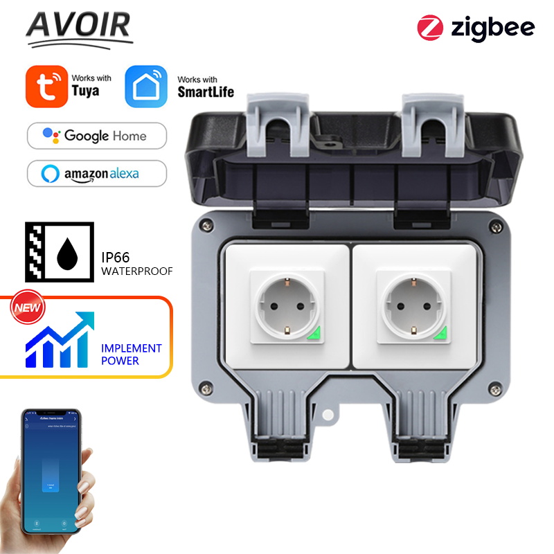 Outdoor Power Inlet Box - Электрические розетки Zigbee IP66, водонепроницаемая уличная