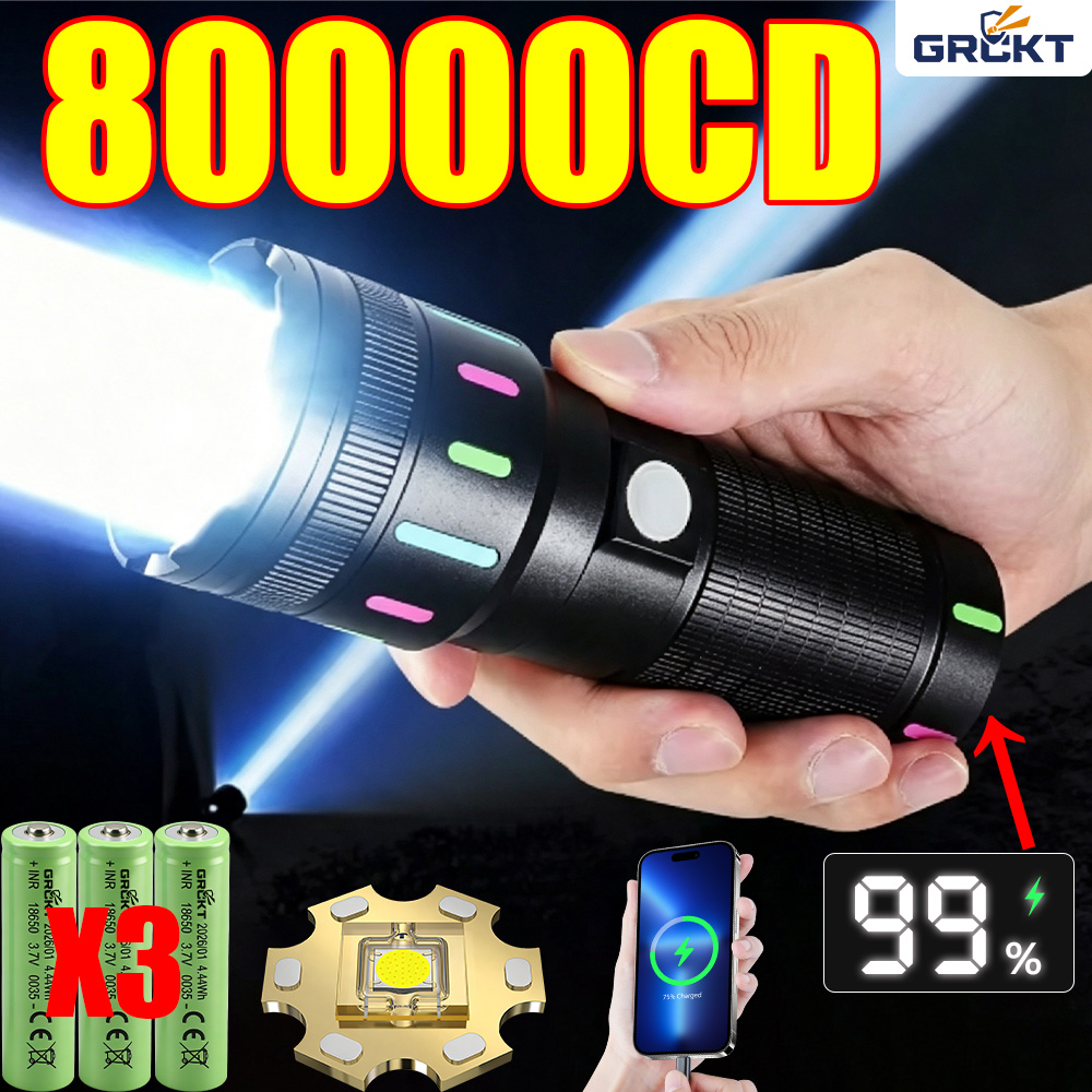 Outdoor Power Bank - 80000CD Самый мощный светодиодный фонарь, тактический